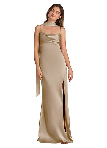 front Azazie Matching Color Matte Satin Scarf