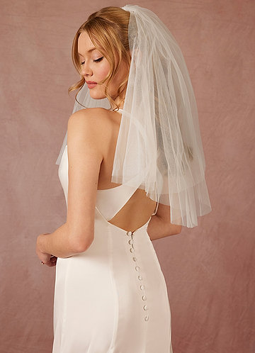 front Lilith Shoulder Length Veil With Blusher