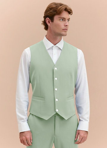 front James Dusty Sage Structured Stretch Suit Vest
