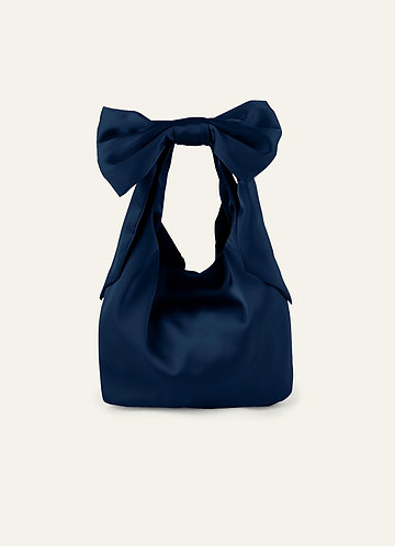 front Borsa a mano con fiocco in raso elasticizzato in tinta