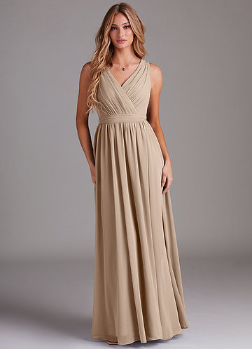Taupe Modest Bridesmaid Dresses | Azazie Taupe Modest Bridesmaid Dresses | Azazie