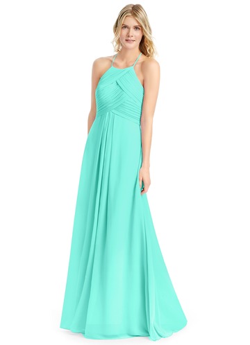 spa blue bridesmaid dresses