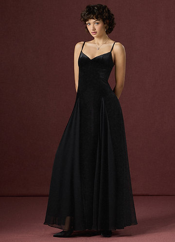 スーツ・フォーマル・ドレス acka velour long dress Alexandra Stretch Velvet Floor Length Concert Dress