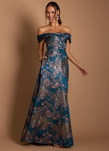 sachin and babi light blue dress Elegant Off-Shoulder Ruched Satin Mermaid Prom Dress with Flattering  Silhouette main image 0