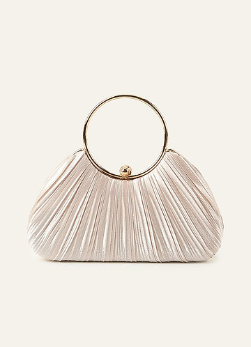 front Satin Pleated Handbag