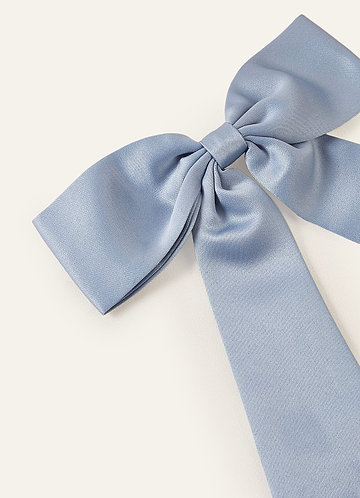 front Matching Color Stretch Satin Bow Hair Clip Set