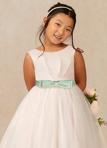 front Azazie Matching Color Satin Layered Bow Sash