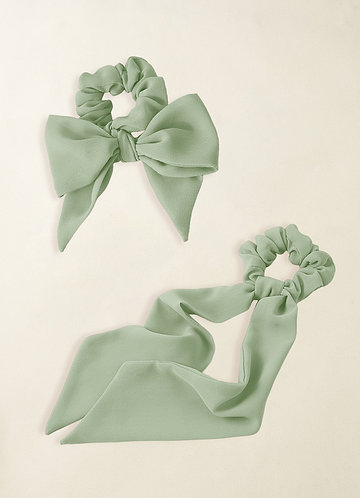 front Matching Color Chiffon Multiway Hair Scarf Scrunchie Set 0