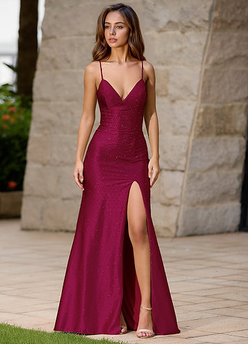 Twinkle Burgundy Mermaid Prom Dress image1