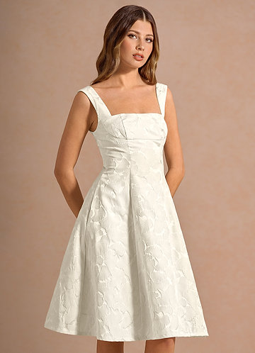 Amara French White Midi Dress image1