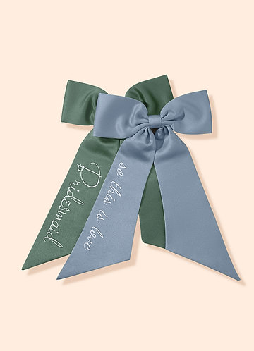 front Personalized Embroidered Matching Color Hair Bows