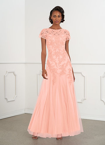 coral mother of the bride dress