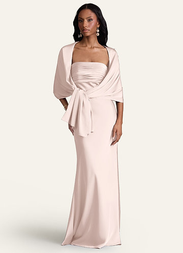 front Azazie Xale De Cetim Elástico Aleena De Cor Correspondente