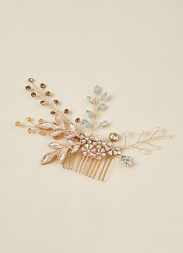 front Delicate Leaf Flower Hair Comb