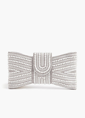 front Beaded Bowtie Clutch