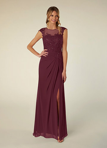 Azazie Libby Mother of the Brides Dresses Cabernet A-Line Scoop Sequins Chiffon Dress image1