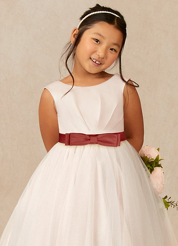 front Azazie Matching Color Satin Layered Bow Sash