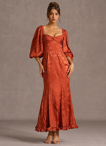Elarion Rust Maxi Dress image1