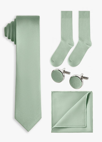 front Matching color 4-Piece Stretch Satin Skinny Tie Set
