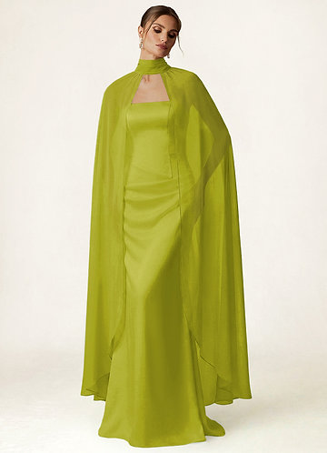 front Azazie Halter Chiffon Flowy Cape