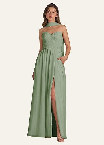 front Azazie Matching Color Chiffon Scarf