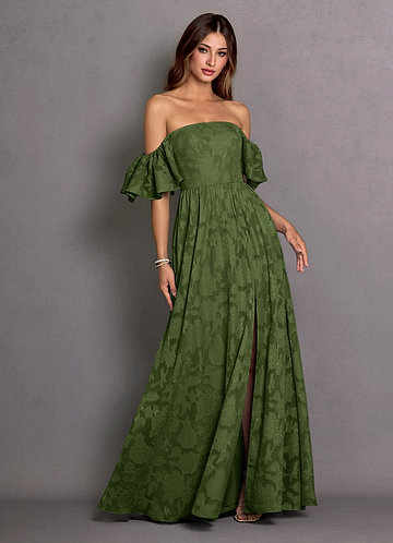 slim fit dress slacks Green Short Sleeve Lace Pleated Dress main image 1