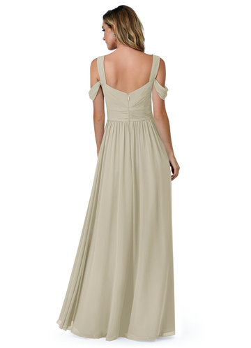 taupe bridesmaid dresses long
