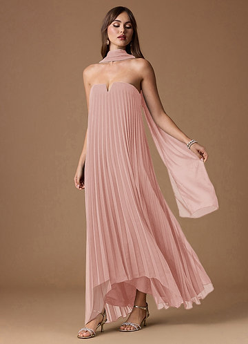 Nahla Haze Pink Allover Pleated Maxi Dress image1
