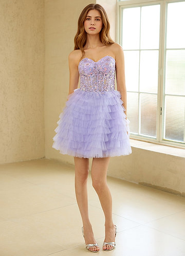 Elarisse Purple Mini Dress image1