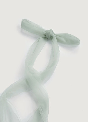 front Matching Color Tulle Bow Sash