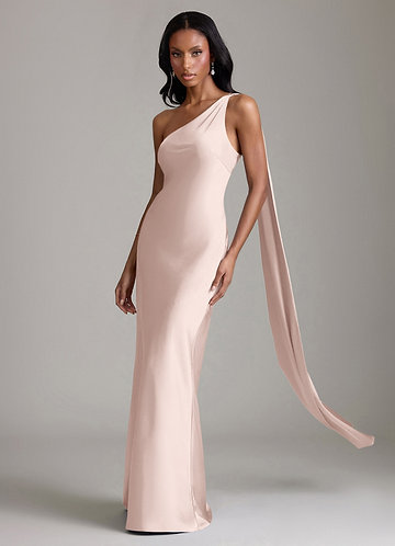 Blushing Pink One Shoulder Bridesmaid Dresses