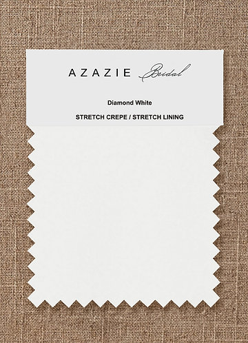 front Azazie Diamond White Bridal Stretch Crepe Swatches