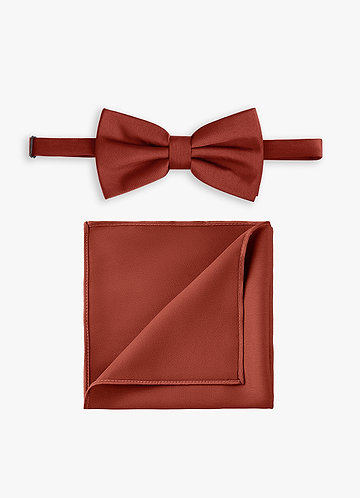 front Ensemble nœud papillon et pochette en satin extensible