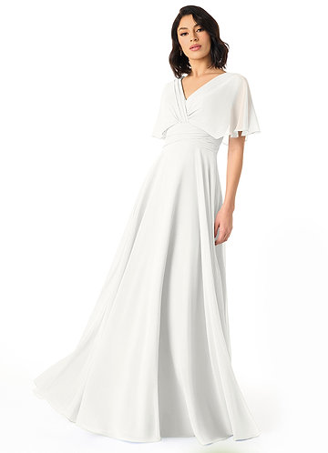 modest white bridesmaid dresses Size:UK XL (In-Rental)