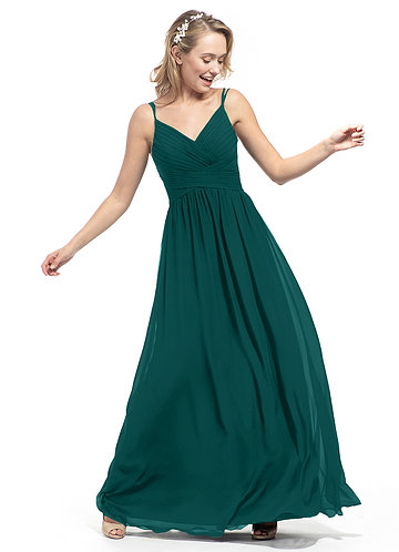 peacock teal bridesmaid dresses