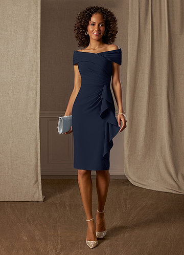 sachin and babi light blue dress Knee Length Mother of the Bride & Groom Dresses丨Azazie