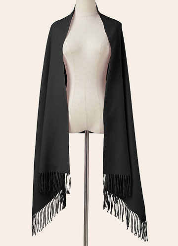 front Scarf Solid Fringe Shawl