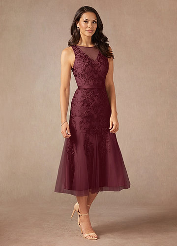 Azazie Herrin Mother of the Brides Dresses Cabernet Mermaid Lace Dress image1