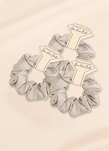 front Matching Color Bridesmaid Stretch Satin Regular Size Scrunchies