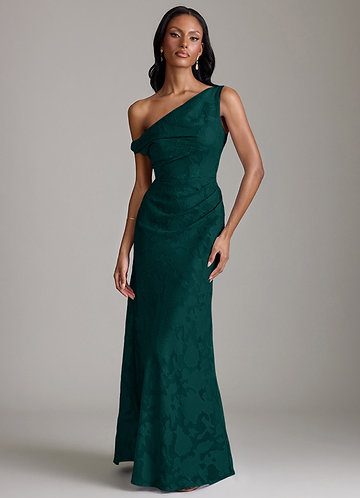 Azazie Emerson Vestidos Dama de Honor Vestido de Pino de Devorado Floral de Corte Sirena con Vestidos sin tirantes image1