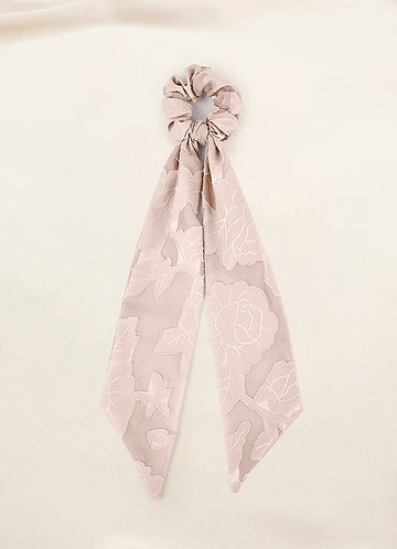 front Matching Color Floral Burnout Hair Scarf Scrunchie