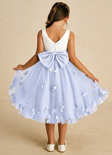 Azazie Sprout Flower Girl Dresses Lavender A-Line Bow Tulle Dress image1