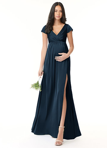 navy blue maternity bridesmaid dress Dark Dresses Sizes:Pre-order – XXXL (UK 18) Rhapsody Long Sleeve Knit neckline with spaghetti straps related:sachin-dress-chain-knit-black