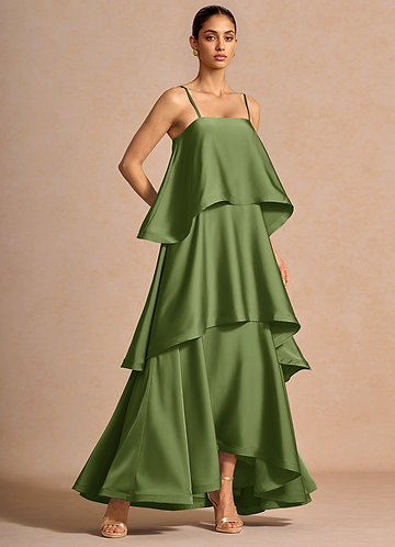 strapless open back dress Olive Green Dress – Vivacious