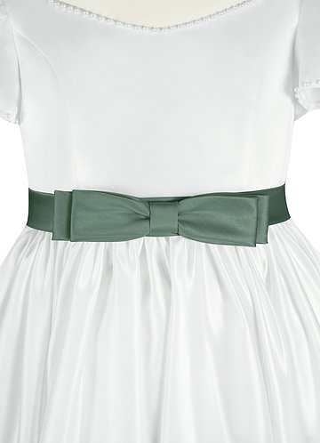 front Azazie Satin Layered Bow Sash 0