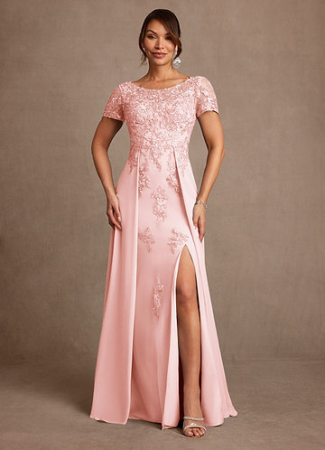 Blushing Pink Modest Modest Dresses | Azazie CA