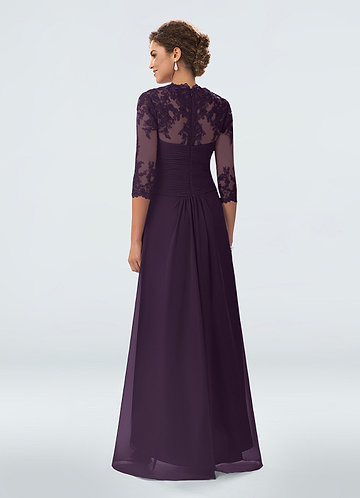 plum mother of the bride dress