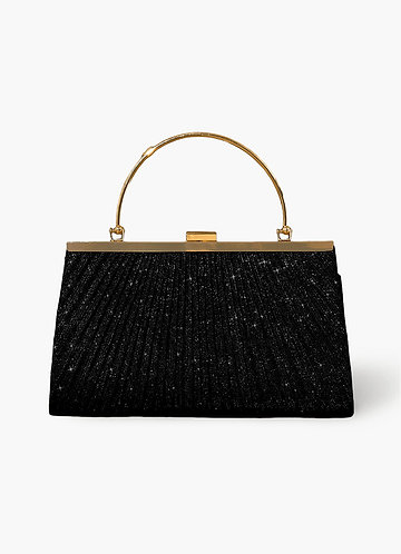 front Bolso de mano plisado con purpurina