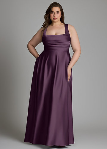 plus size plum formal dress Bridesmaid Dresses orange gold