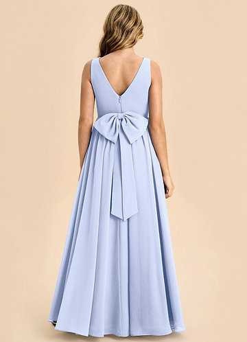 Azazie Hathaway Junior Ice A-Line Bow Chiffon Dress image1